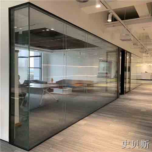 鹤山双层12mm全景玻璃隔断墙结构图